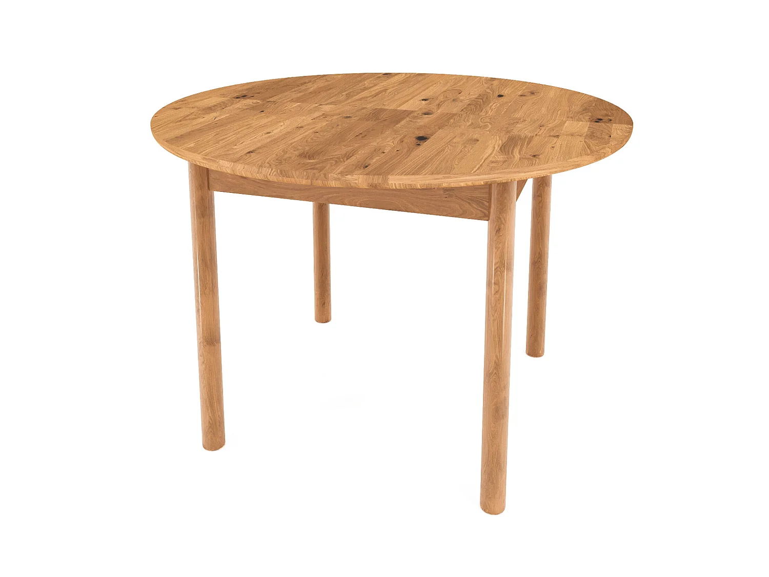 POLA - Runder Tisch mit Ausziehfunktion aus Wildeiche, naturgeölt Φ120