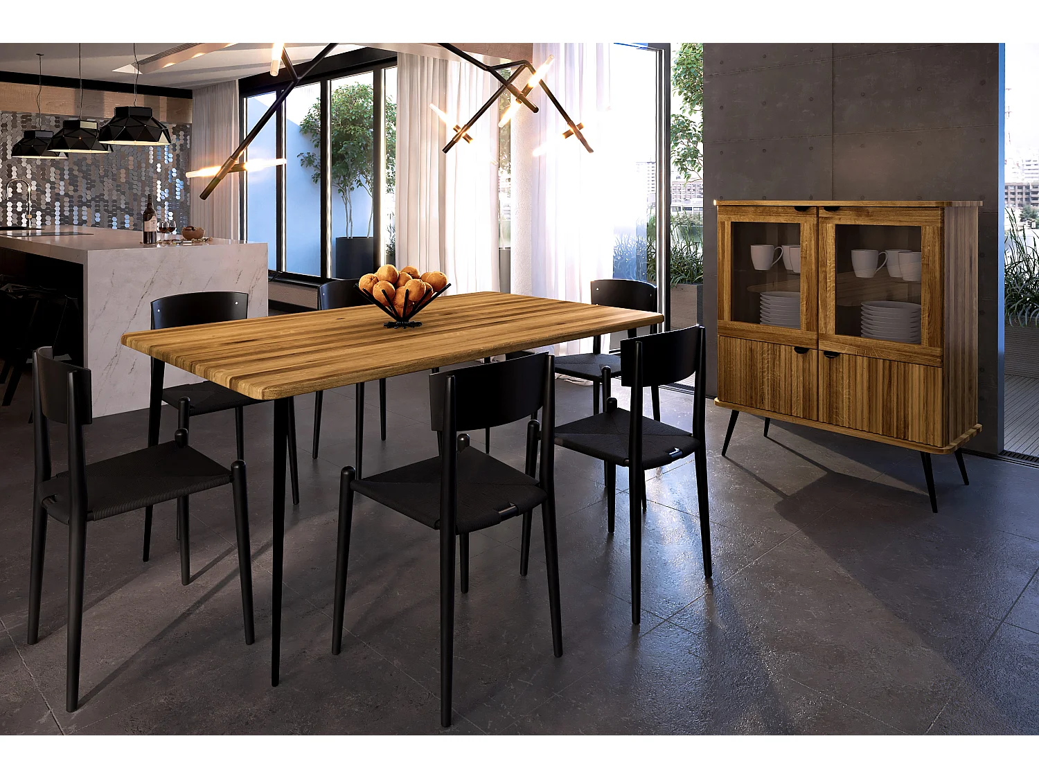 KULA - Table en chêne sauvage, huilé naturel 100x200