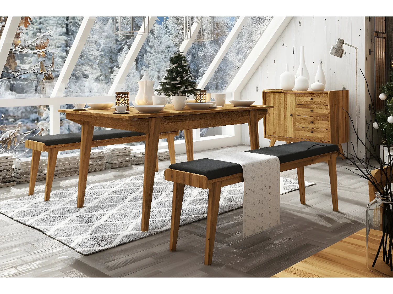 RETRO - Tisch aus Wildeiche, naturgeölt 100x170