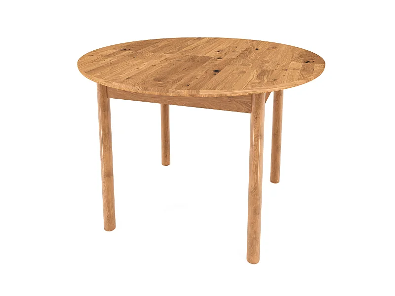 POLA - Runder Tisch mit Ausziehfunktion aus Wildeiche, naturgeölt Φ100