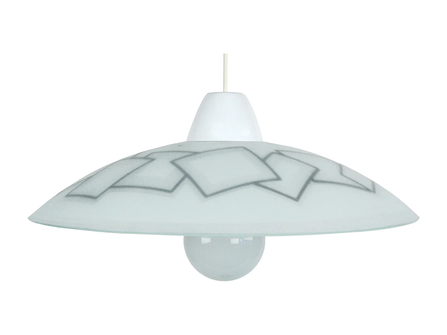 Suspensión  TOSEL , vidrio,Gris , A74xD45xP 45cm