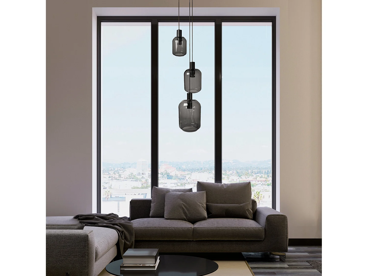 Suspensão TOSEL  SVALBARD SMB vidro conjunto lilás D60 x  H100  cm