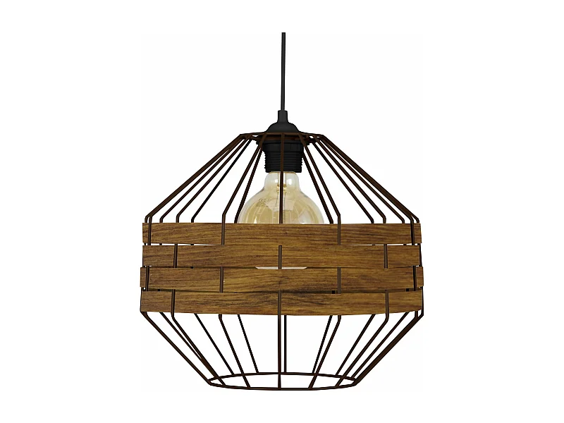 Suspension, métal marron bois africain 85 cm.