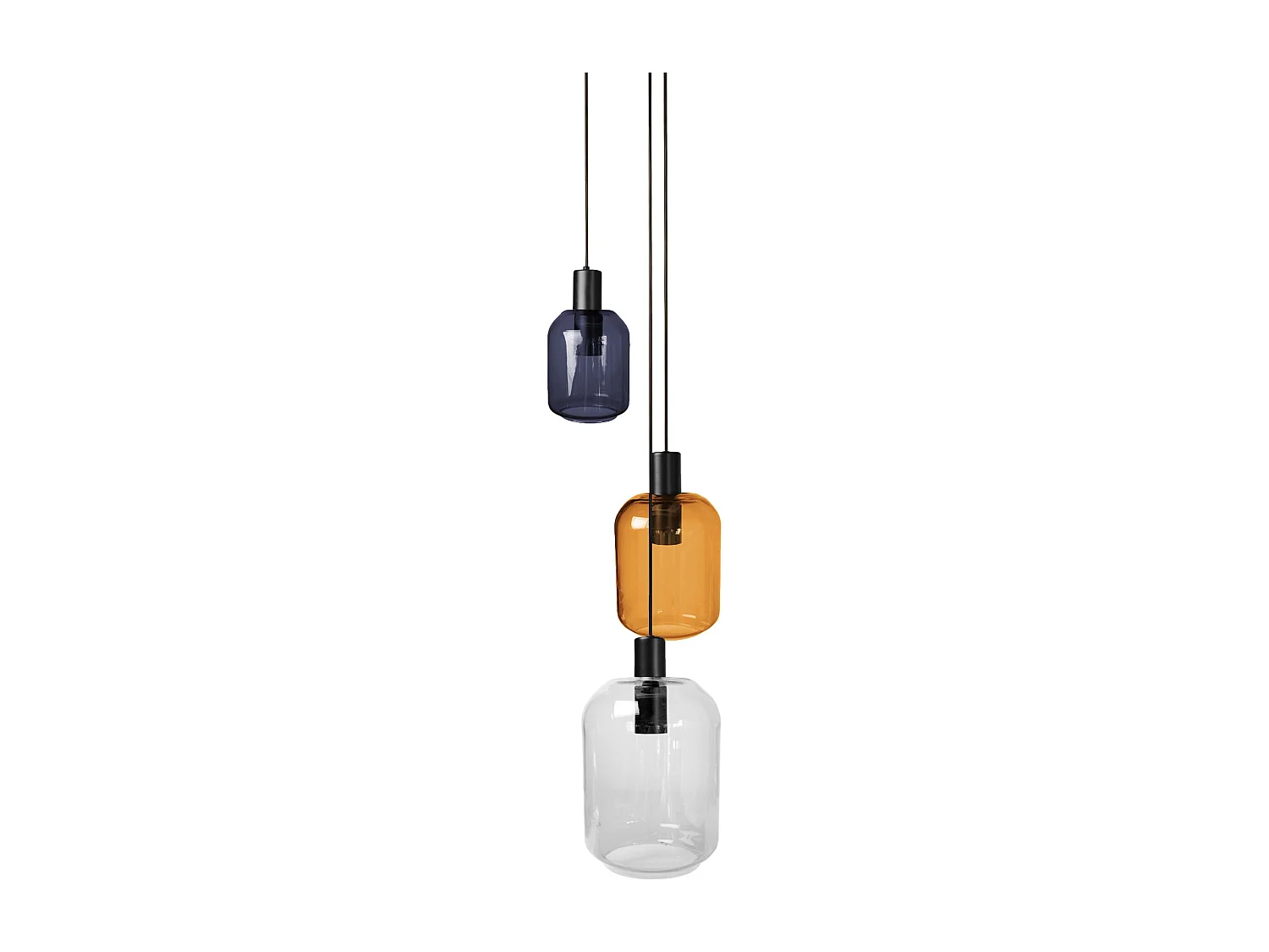 Suspensão TOSEL  SVALBARD SMB vidro conjunto amarelo D60 x  H100  cm