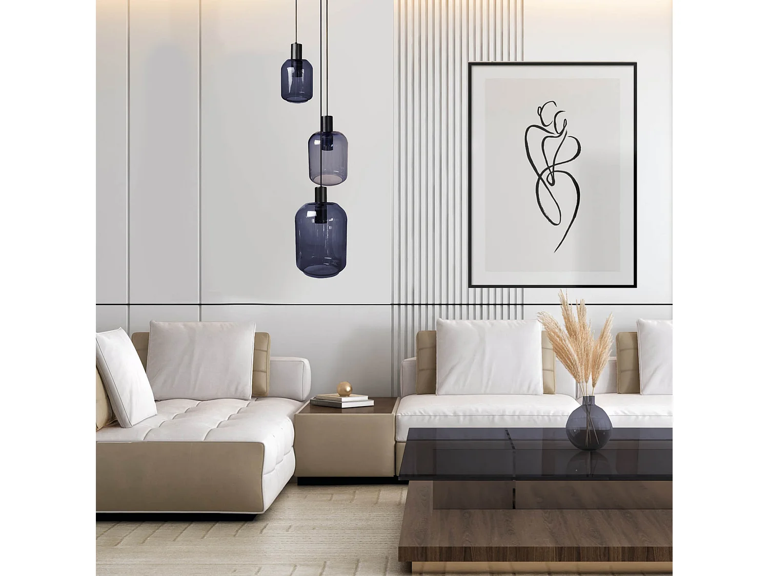 Suspensão TOSEL  SVALBARD SMB vidro conjunto transparente D40 x  H100  cm