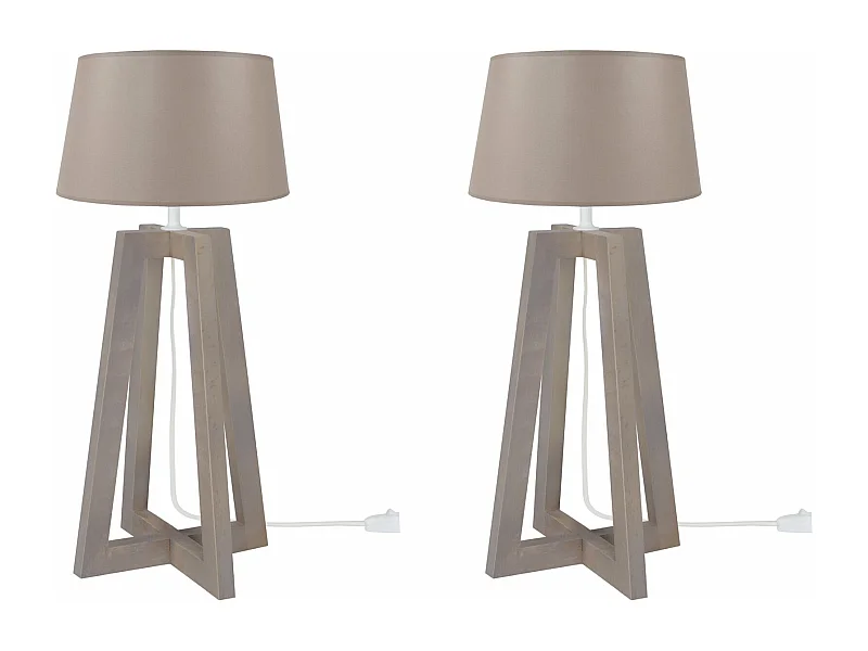 Abajur TOSEL LINKOPING LT2 tecido coluna branco D22 x  H49  cm