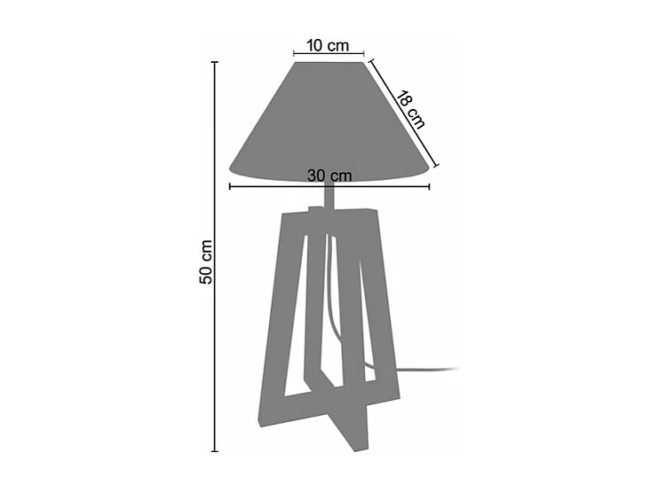 Pair de Lampes de chevet colonne bois  taupe 48 cm.