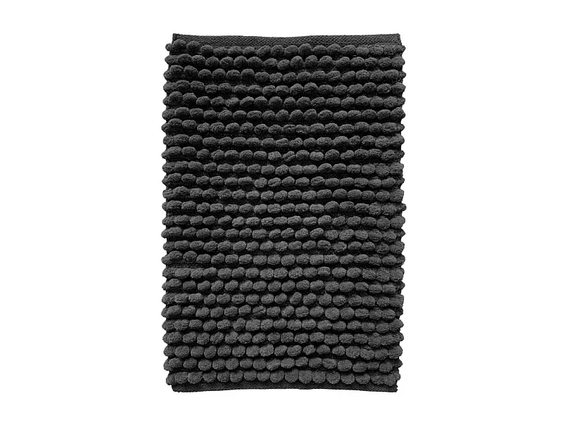 Tapis de salle de bain 40 x 60 cm mini pompon gris anthracite - MARIE