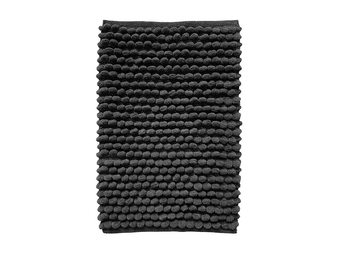 Tapis de salle de bain 40 x 60 cm mini pompon gris anthracite - MARIE
