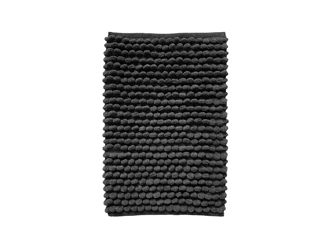 Tapis de salle de bain 40 x 60 cm mini pompon gris anthracite - MARIE