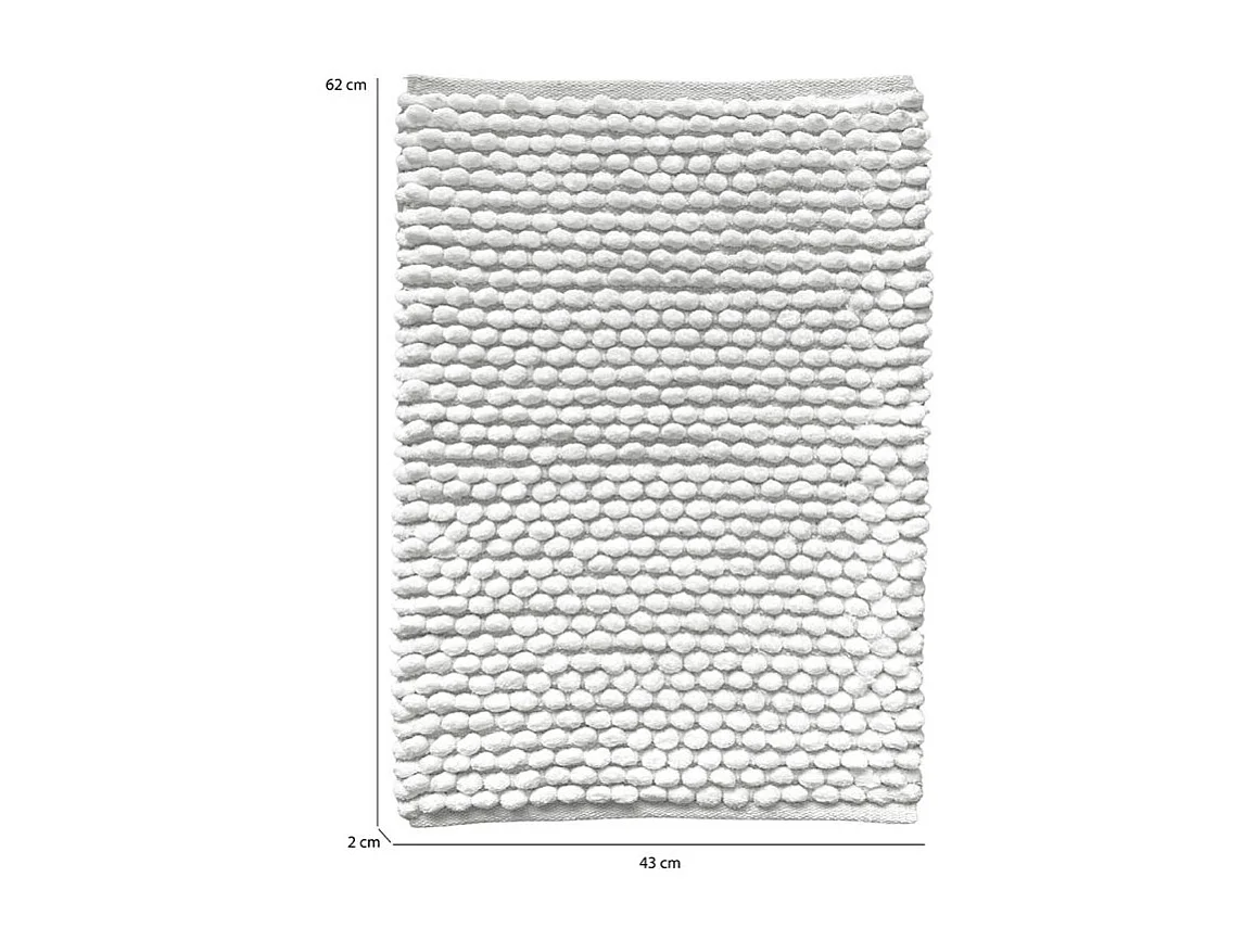 Lot 2 tapis de salle de bain 40 x 60 cm pompon blanc - MARIE