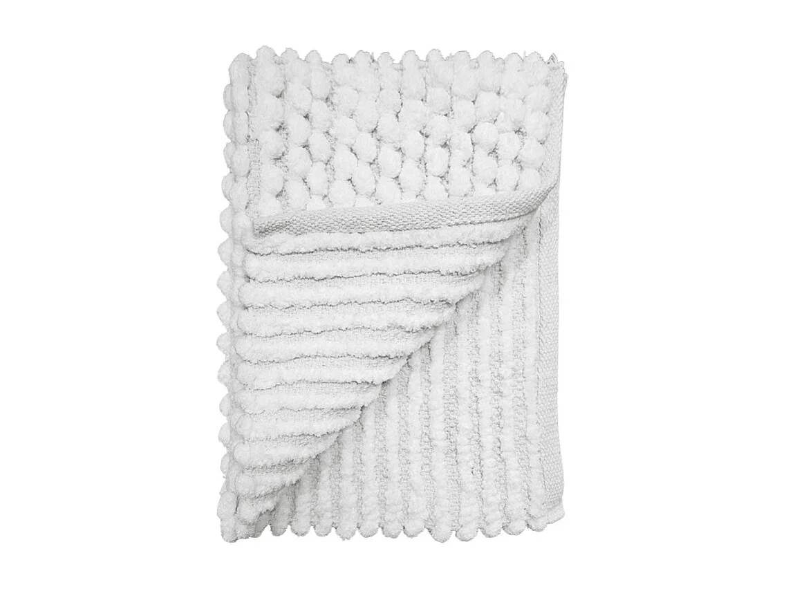 Tapis de salle de bain 40 x 60 cm mini pompon blanc - MARIE