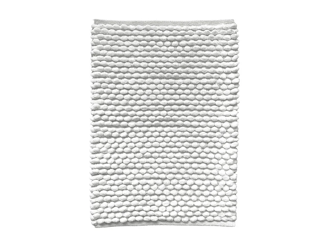 Tapis de salle de bain 40 x 60 cm mini pompon blanc - MARIE