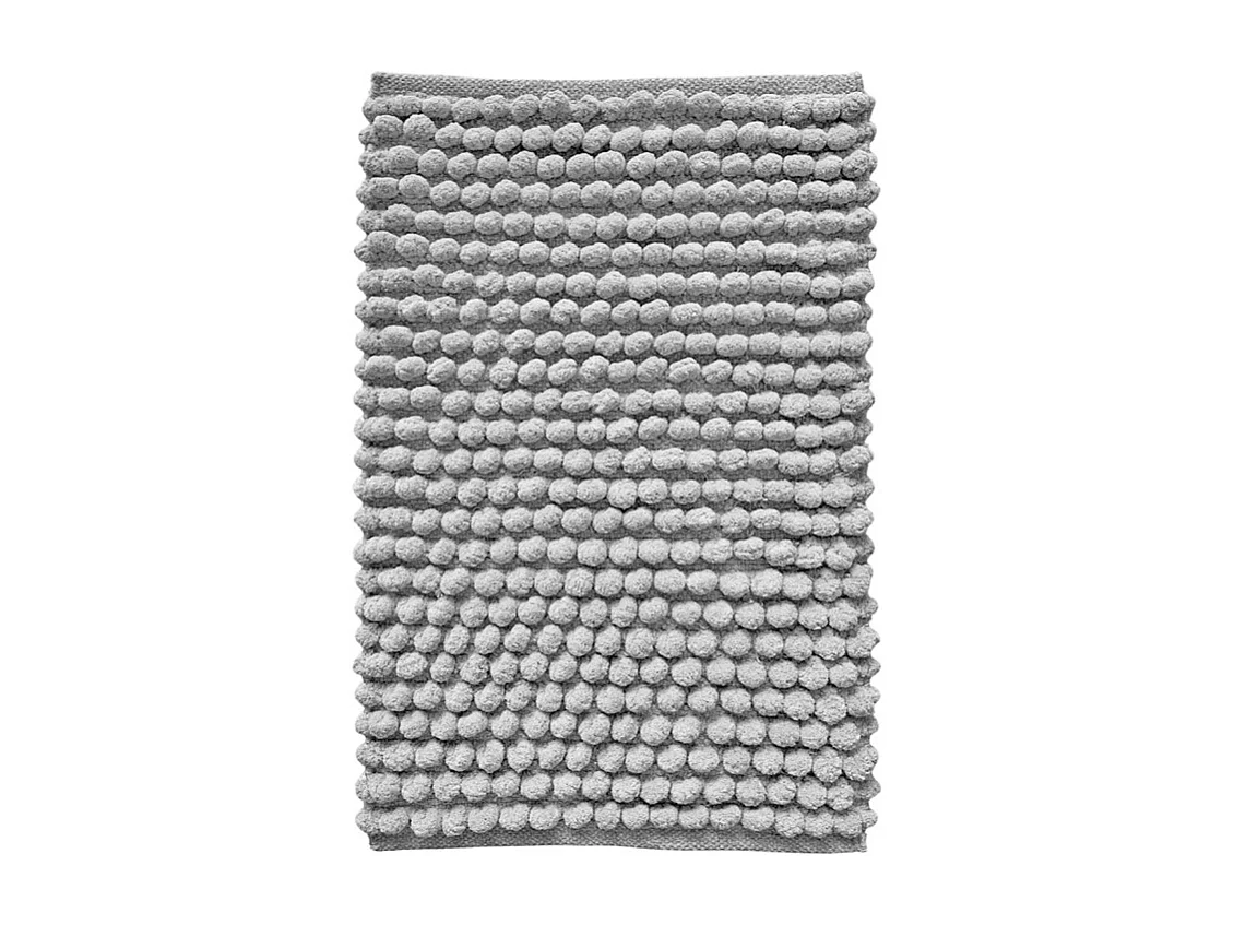 Tapis de salle de bain 40 x 60 cm mini pompon gris - MARIE