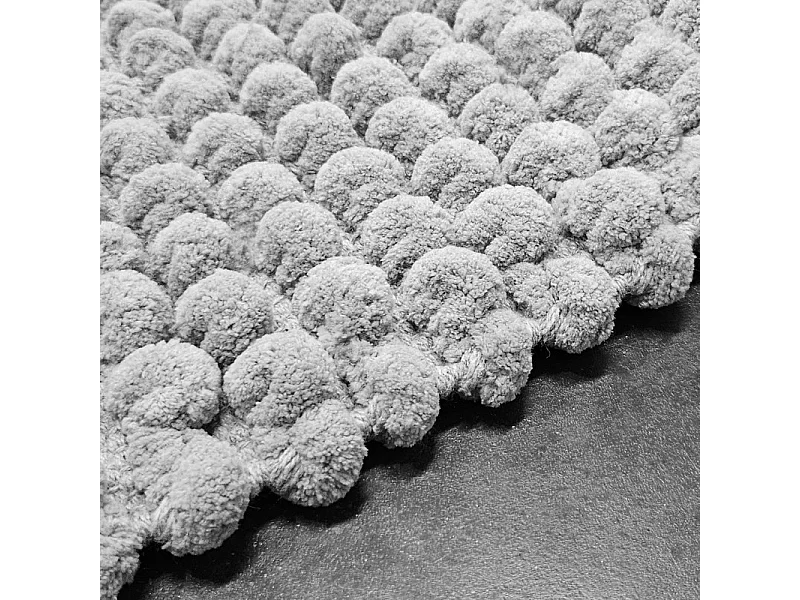 Tapis de salle de bain 40 x 60 cm mini pompon gris - MARIE