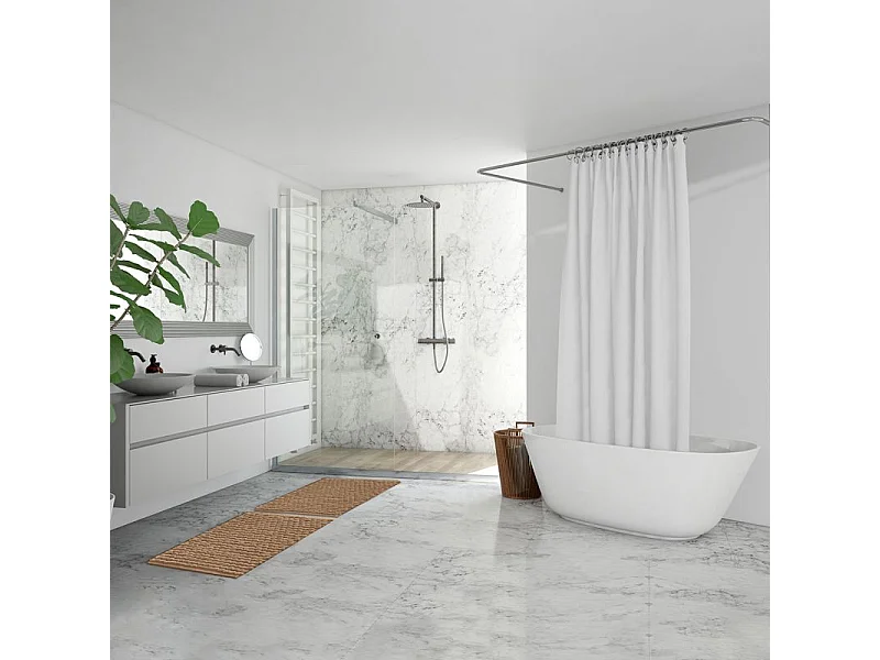 Lot 2 tapis de salle de bain 40 x 60 cm pompon beige sable - MARIE