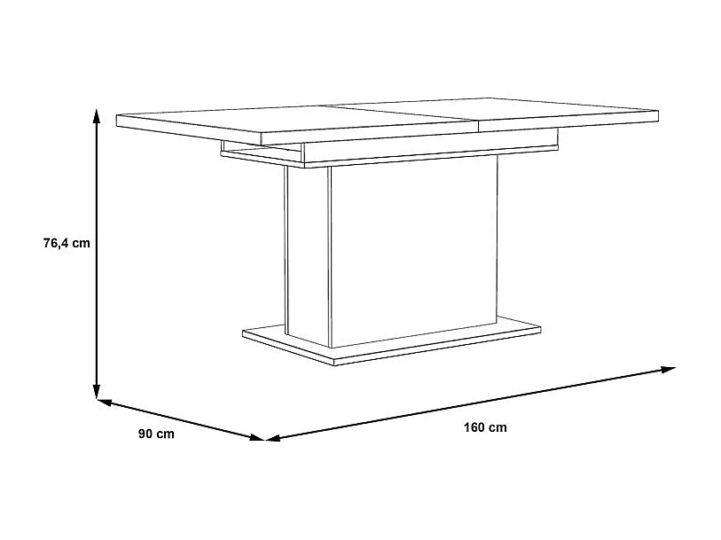 Table extensible 160 à 200 cm blanc mat et décor bois clair - LEANE