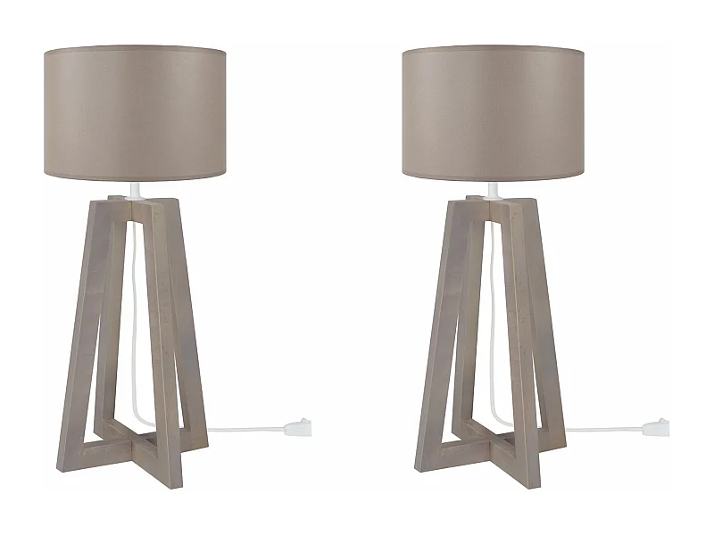 Abajur TOSEL LINKOPING LT2 tecido coluna taupe D25 x  H50  cm