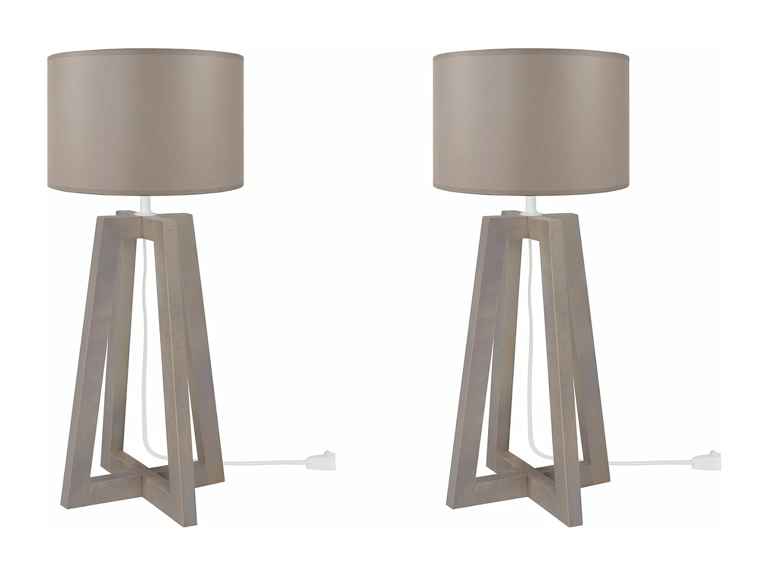 Abajur TOSEL LINKOPING LT2 tecido coluna taupe D25 x  H50  cm