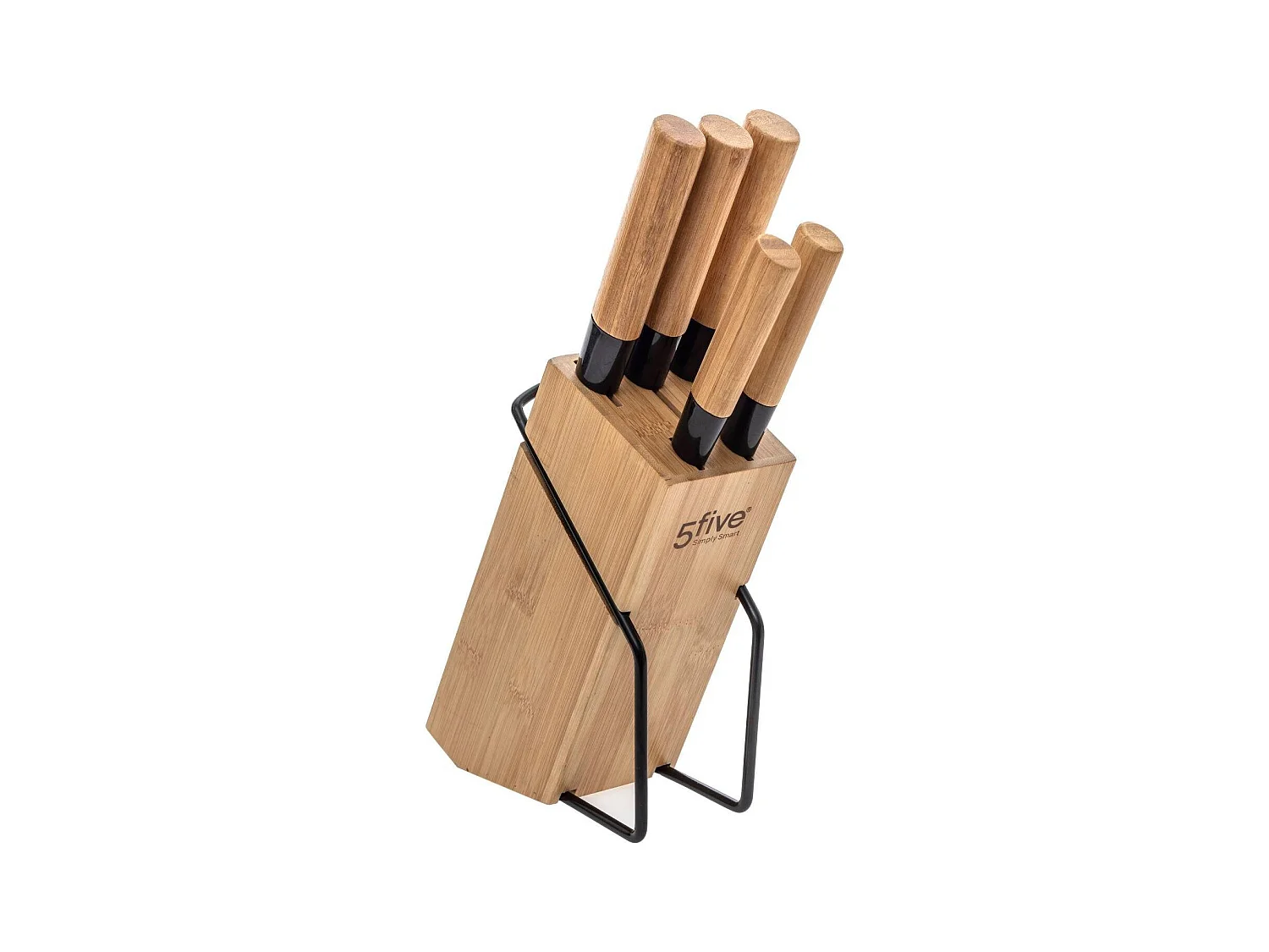 Bloc 5 Couteaux "Bambou" 31cm Naturel