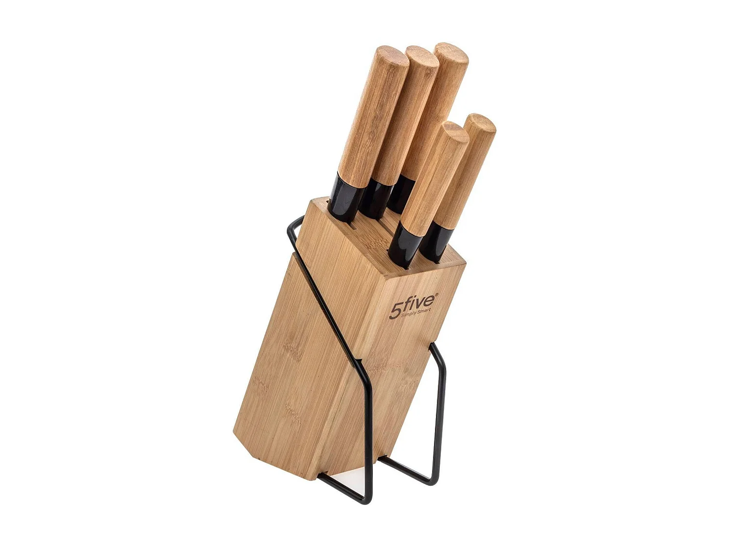 Juego de Cuchillos de Bambú Natural 5 Piezas 31cm