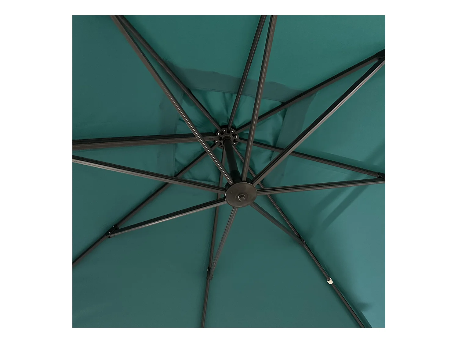 Parasol déporté MOLOKAI carré 3x3m bleu + housse - HAPPY GARDEN