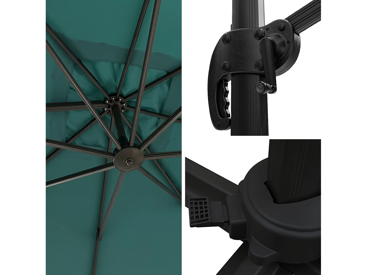 Sombrilla cuadrada MOLOKAI 3x3m azul + funda