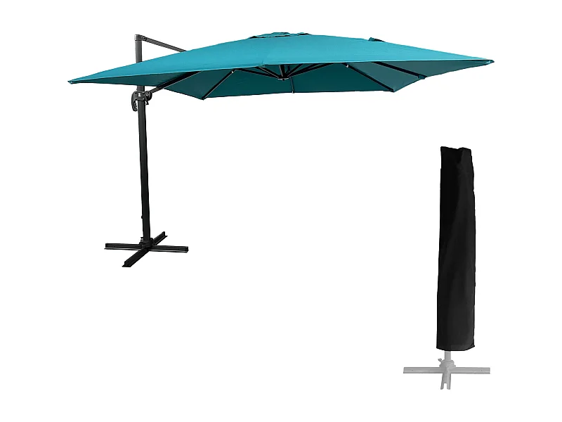 Sombrilla cuadrada MOLOKAI 3x3m azul + funda