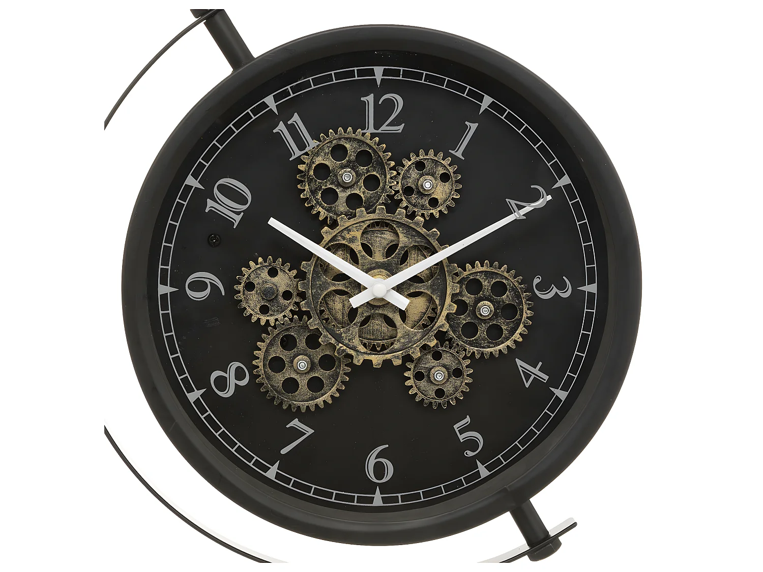Horloge à poser en métal Noir et verre H 40 cm