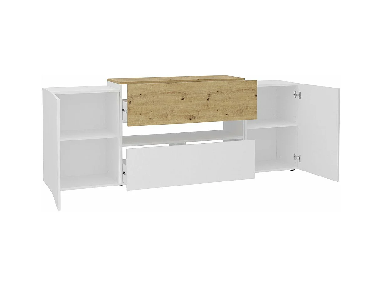 Tv-meubel 182x33x70,2 cm artisan eikenkleurig wit