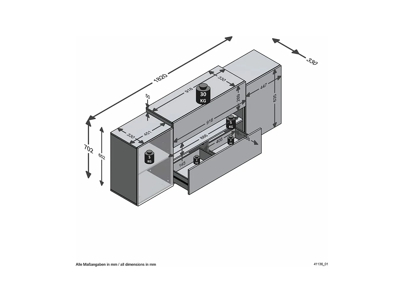 Tv-meubel 182x33x70,2 cm artisan eikenkleurig wit