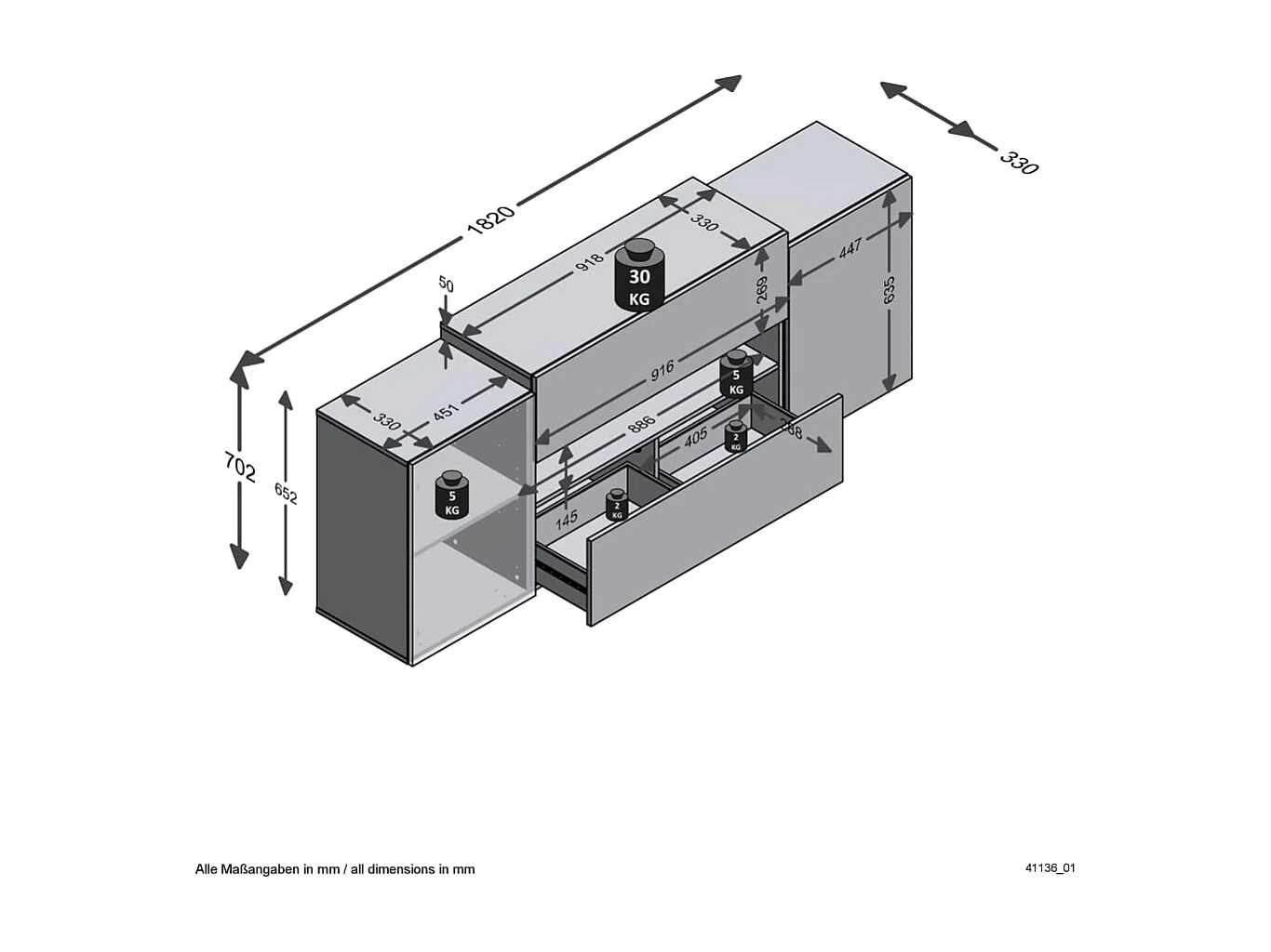 TV-Schrank 182x33x70,2 cm Weiß und Artisan-Eiche