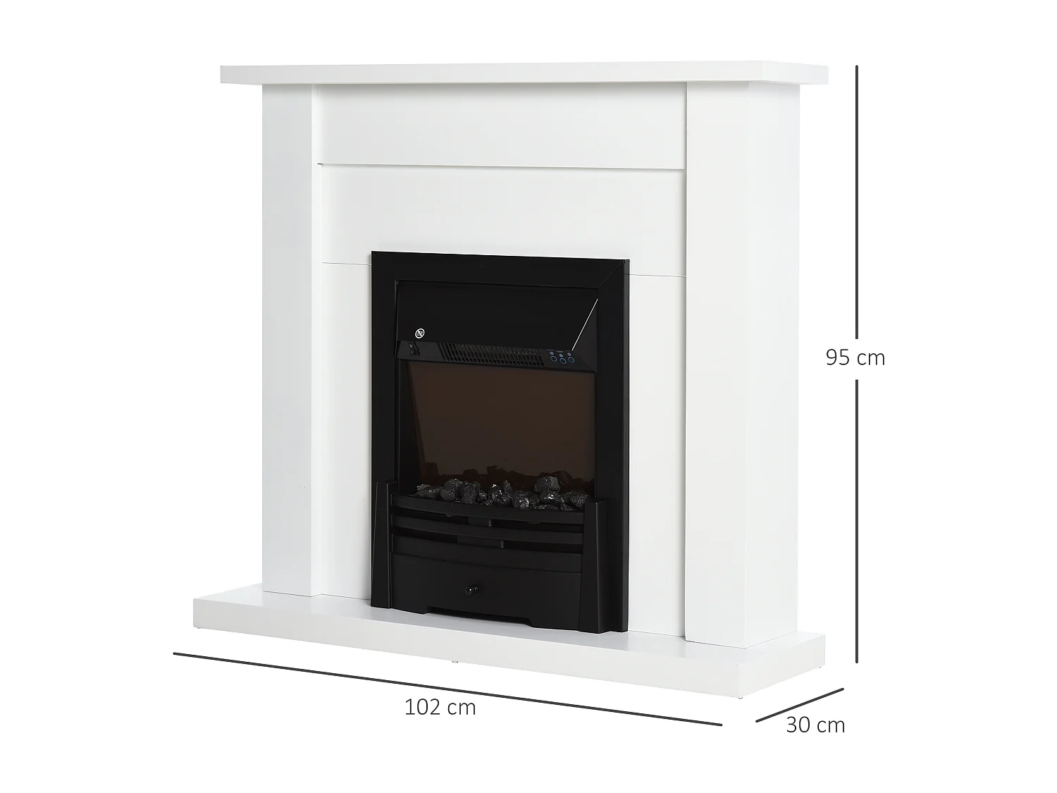 Chimenea eléctrica blanco 102x30x95 cm HOMCOM