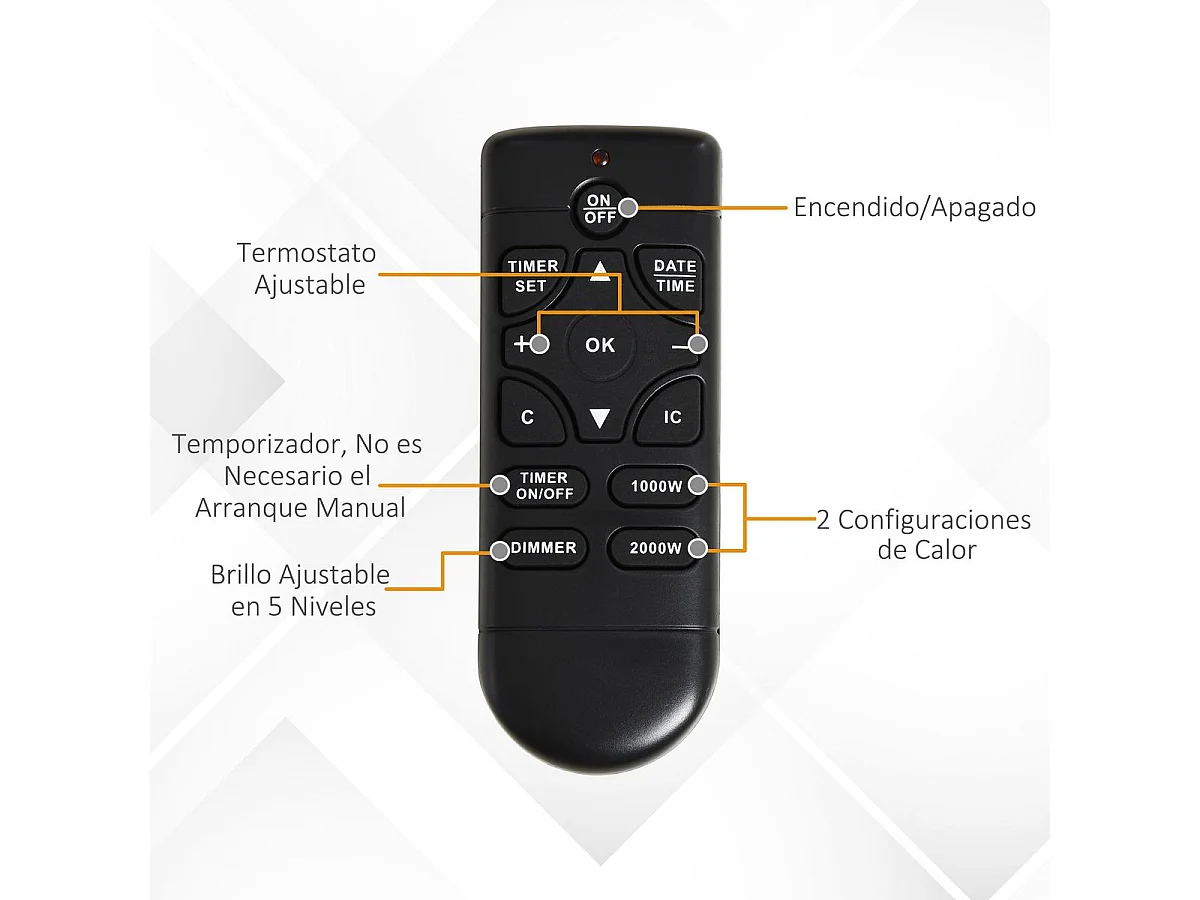 Chimenea eléctrica blanco 102x30x95 cm HOMCOM