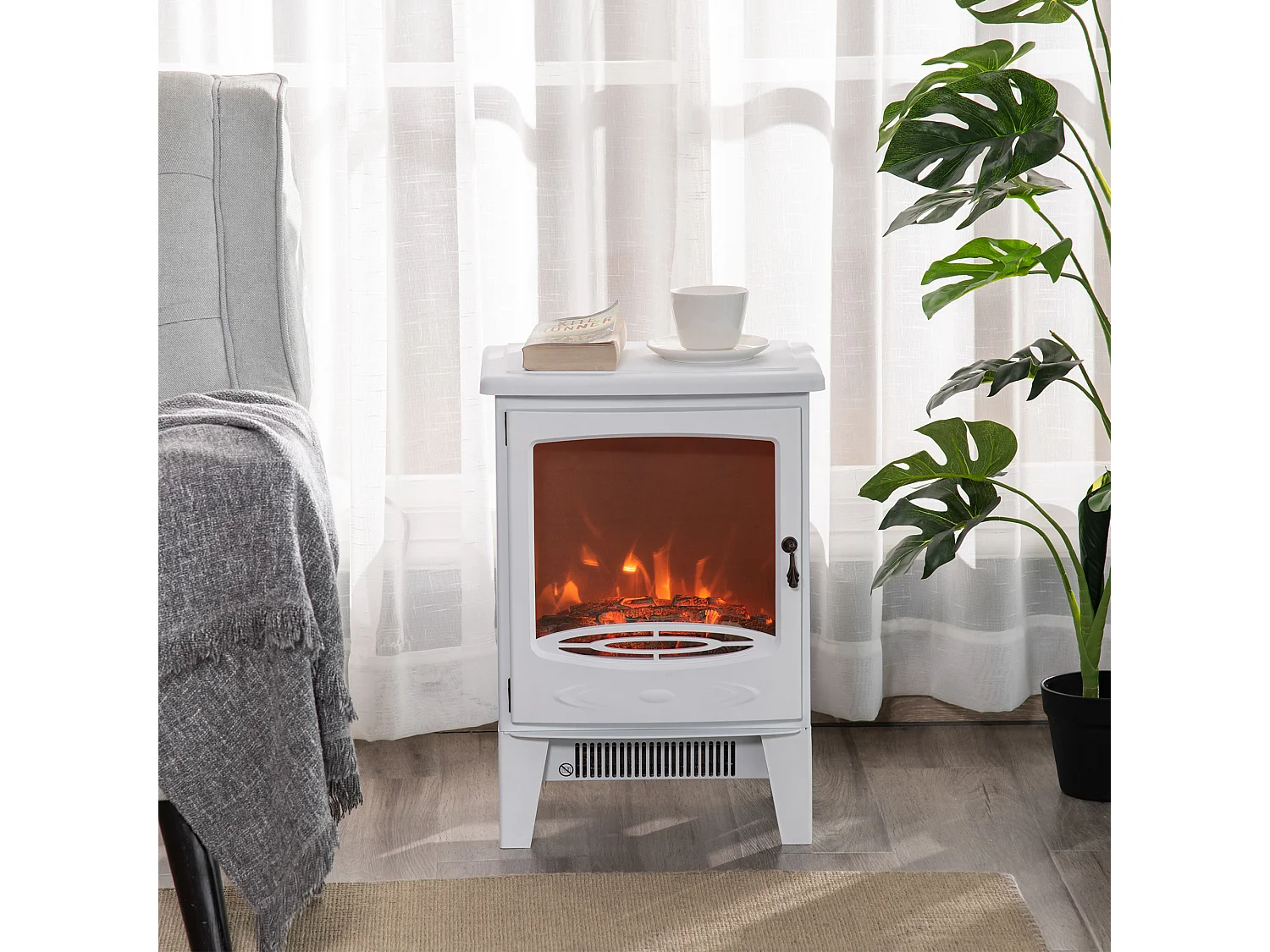 Chimenea eléctrica blanco 39x26x54.8 cm HOMCOM
