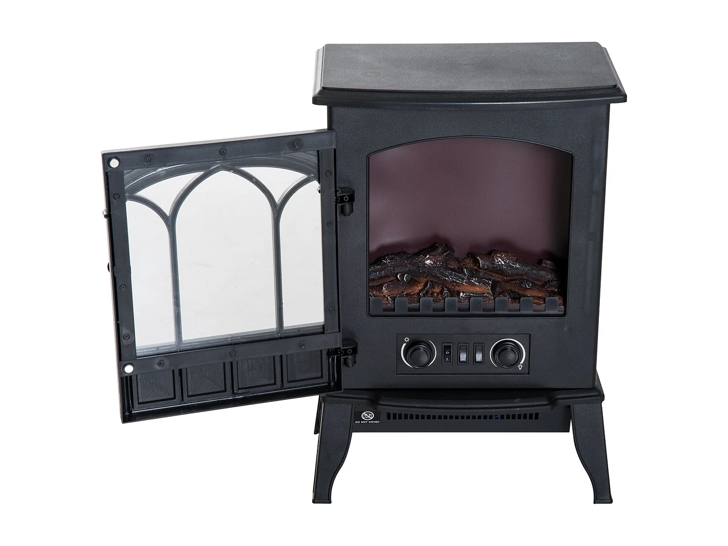 Chimenea eléctrica negro 39x23x56,5cm HOMCOM