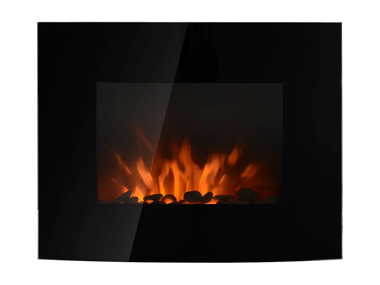 Chimenea eléctrica de pared negro 65x11.4x52cm HOMCOM