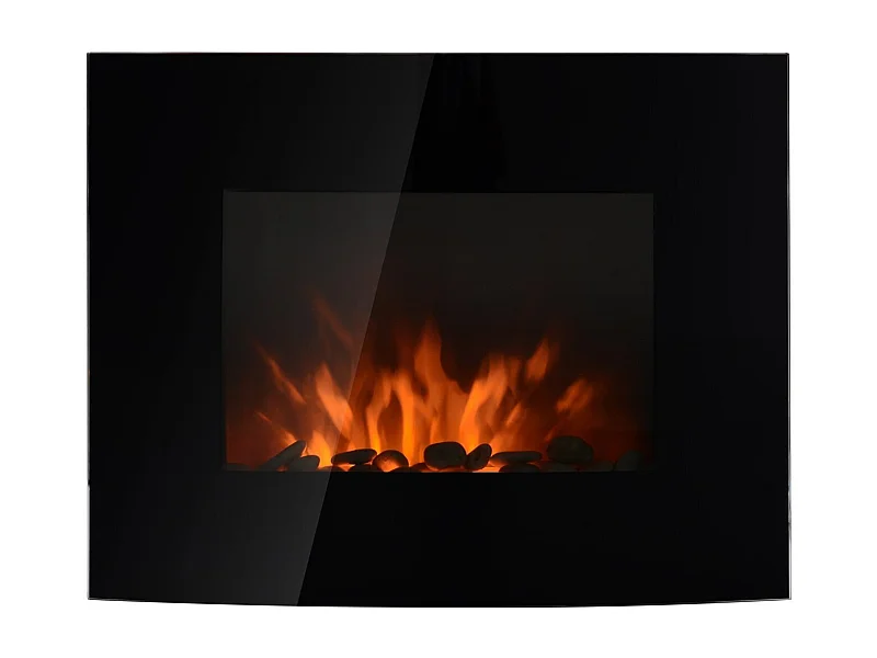 Chimenea eléctrica de pared negro 65x11.4x52cm HOMCOM