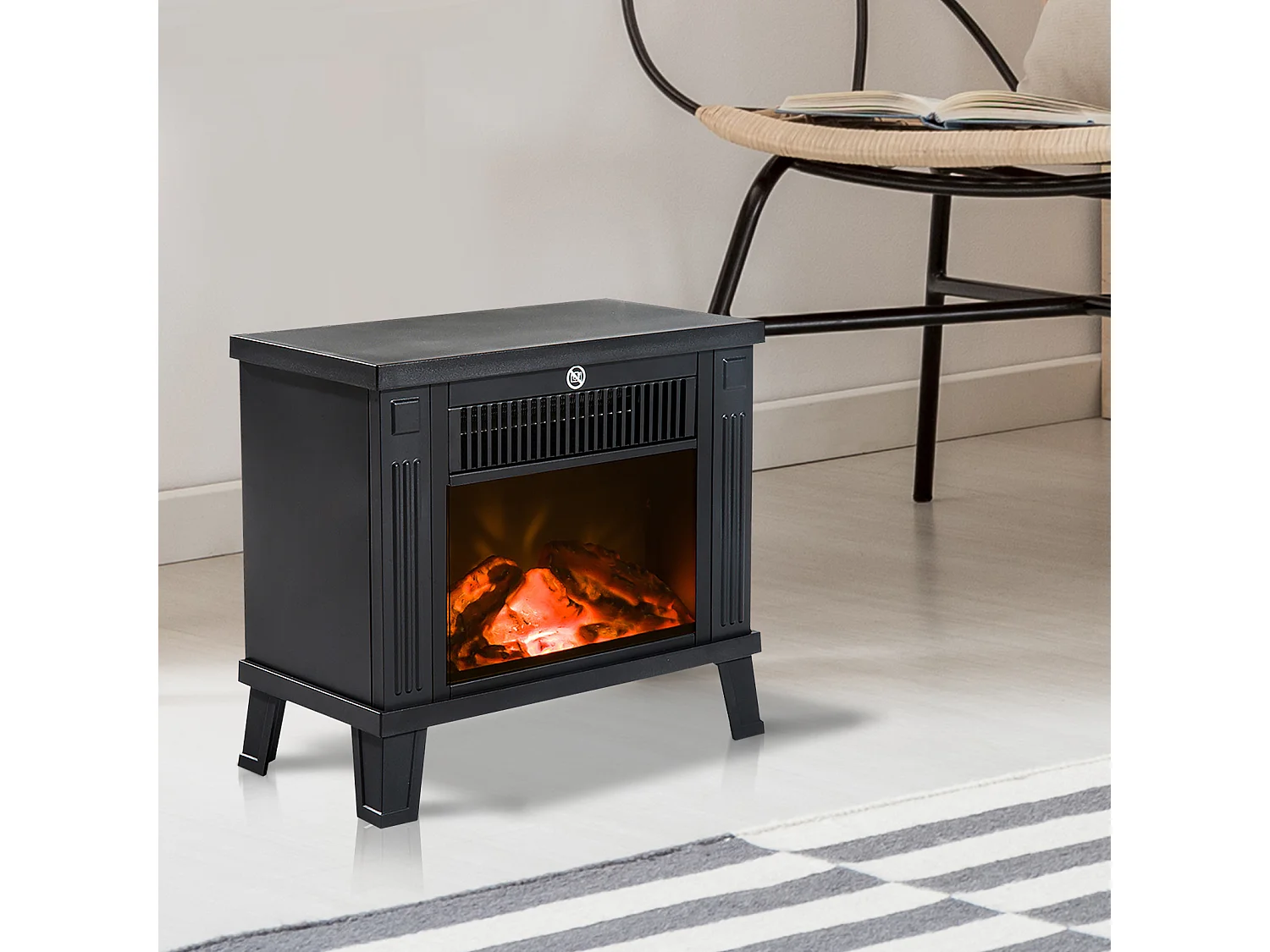 Chimenea eléctrica negro 34x17x31 cm HOMCOM