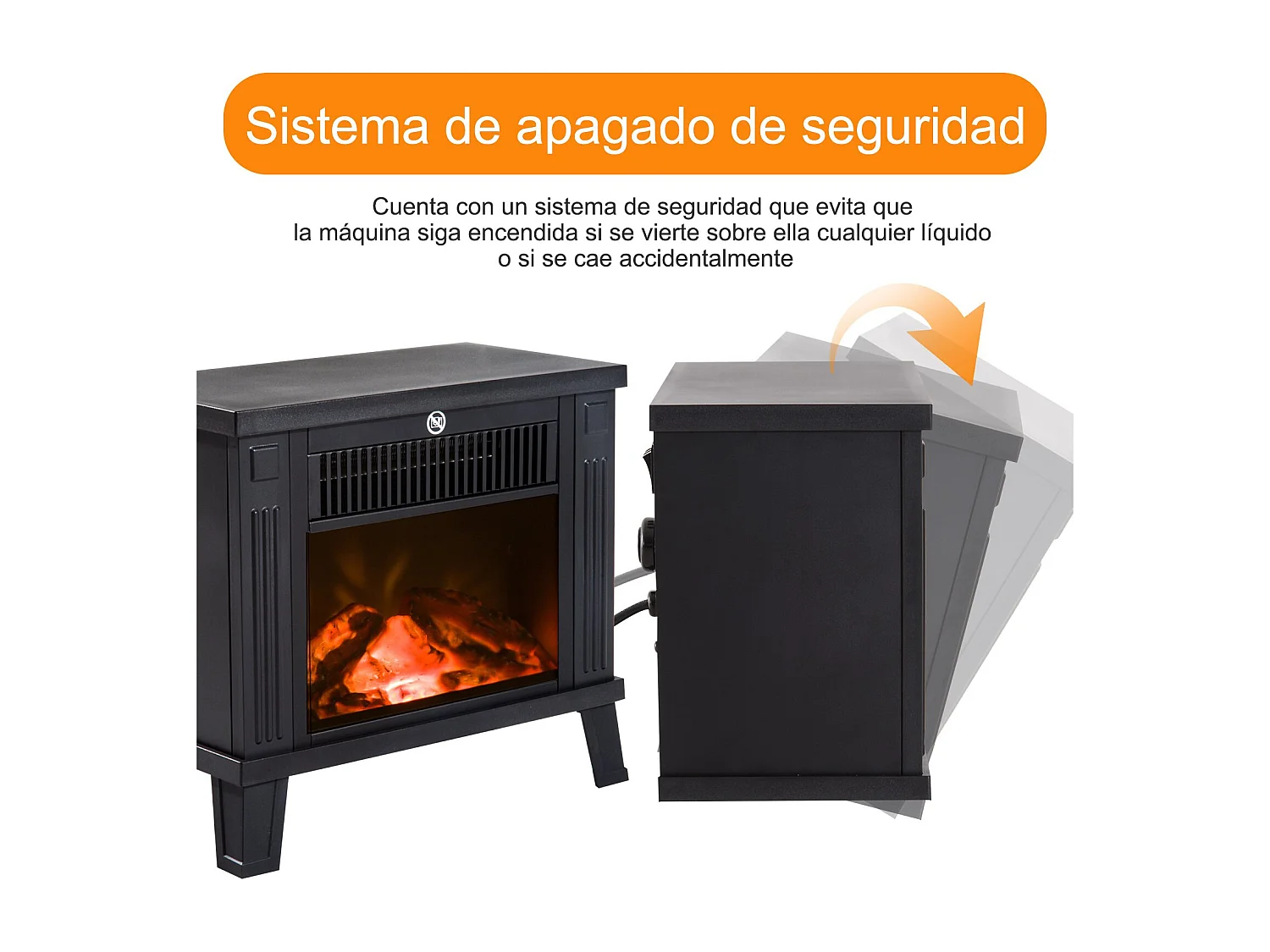 Chimenea eléctrica negro 34x17x31 cm HOMCOM