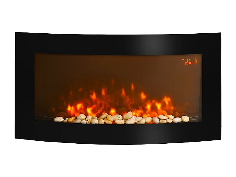 Chimenea eléctrica negro 89.2x13.5x48 cm HOMCOM