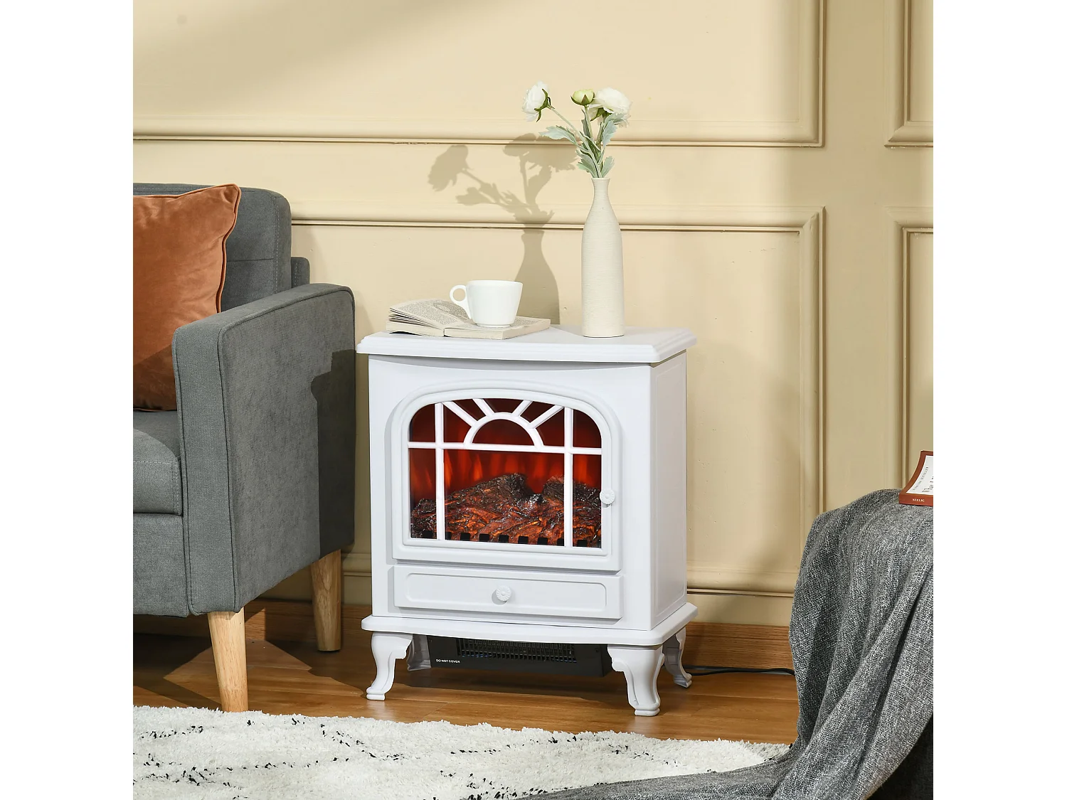 Chimenea eléctrica blanco 51x28x60 cm HOMCOM