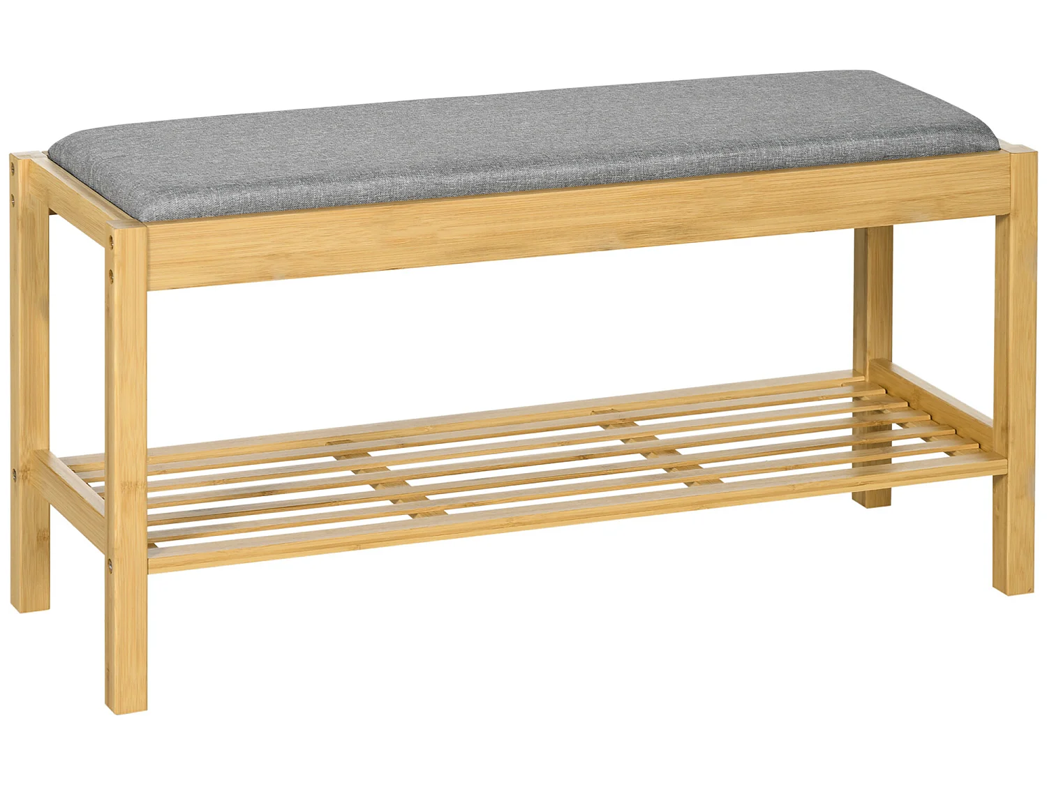 Banco zapatero madera natural 90x30x46 cm HOMCOM