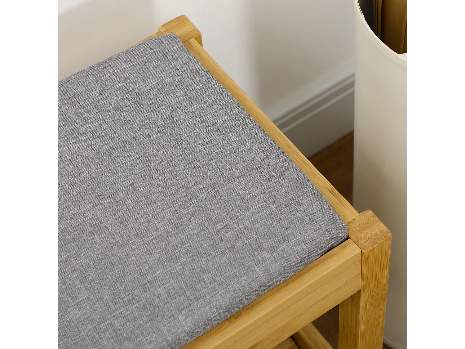 Banco zapatero madera natural 90x30x46 cm HOMCOM