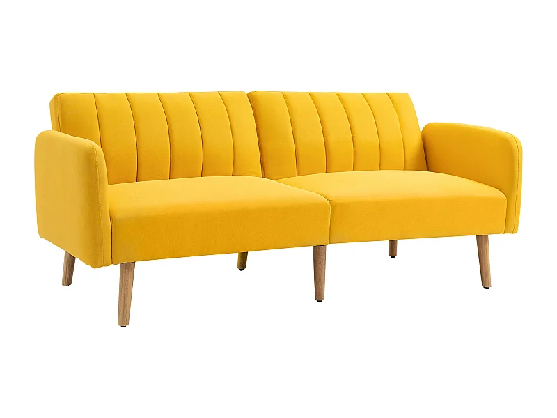 Sofá cama de 2 plazas amarillo 173x75x73 cm HOMCOM