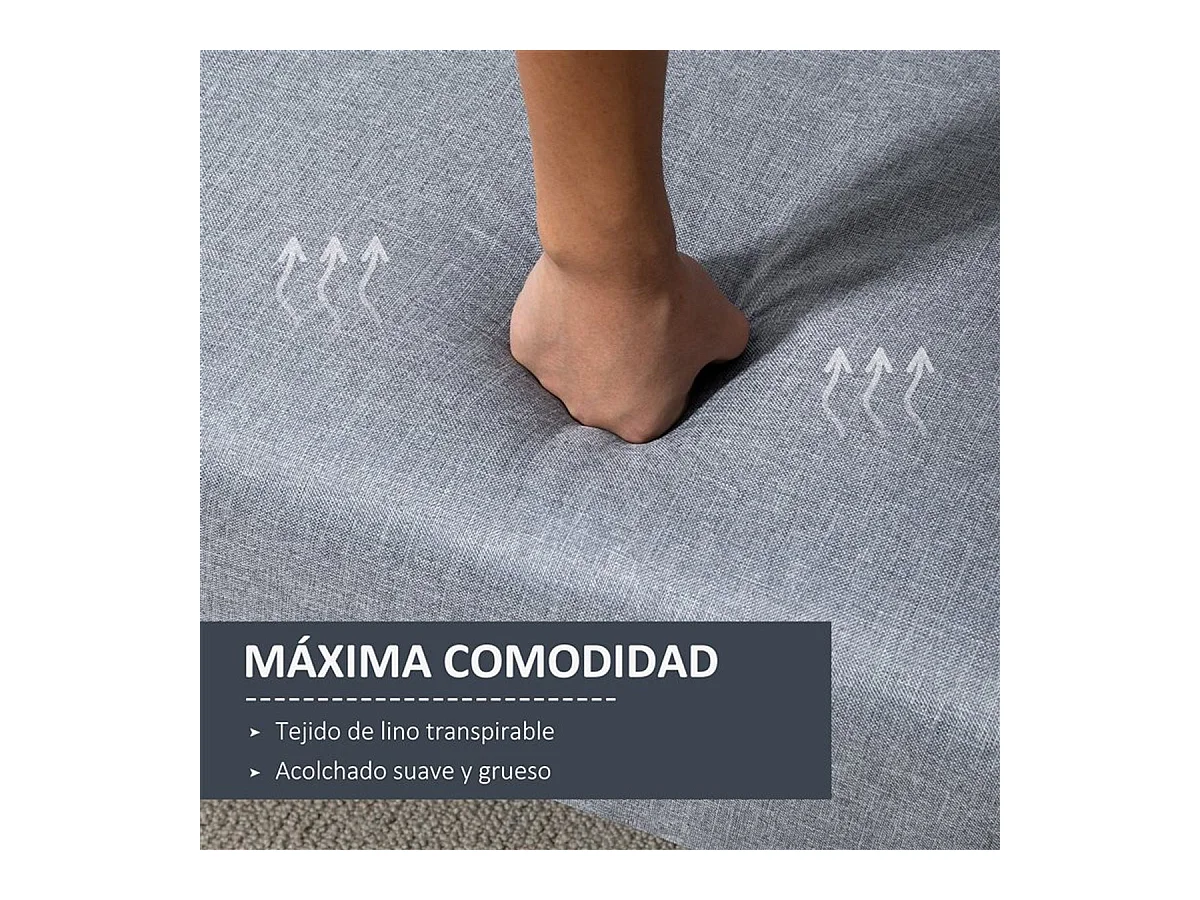 Sofá cama de 2 plazas gris 173x75x73 cm HOMCOM