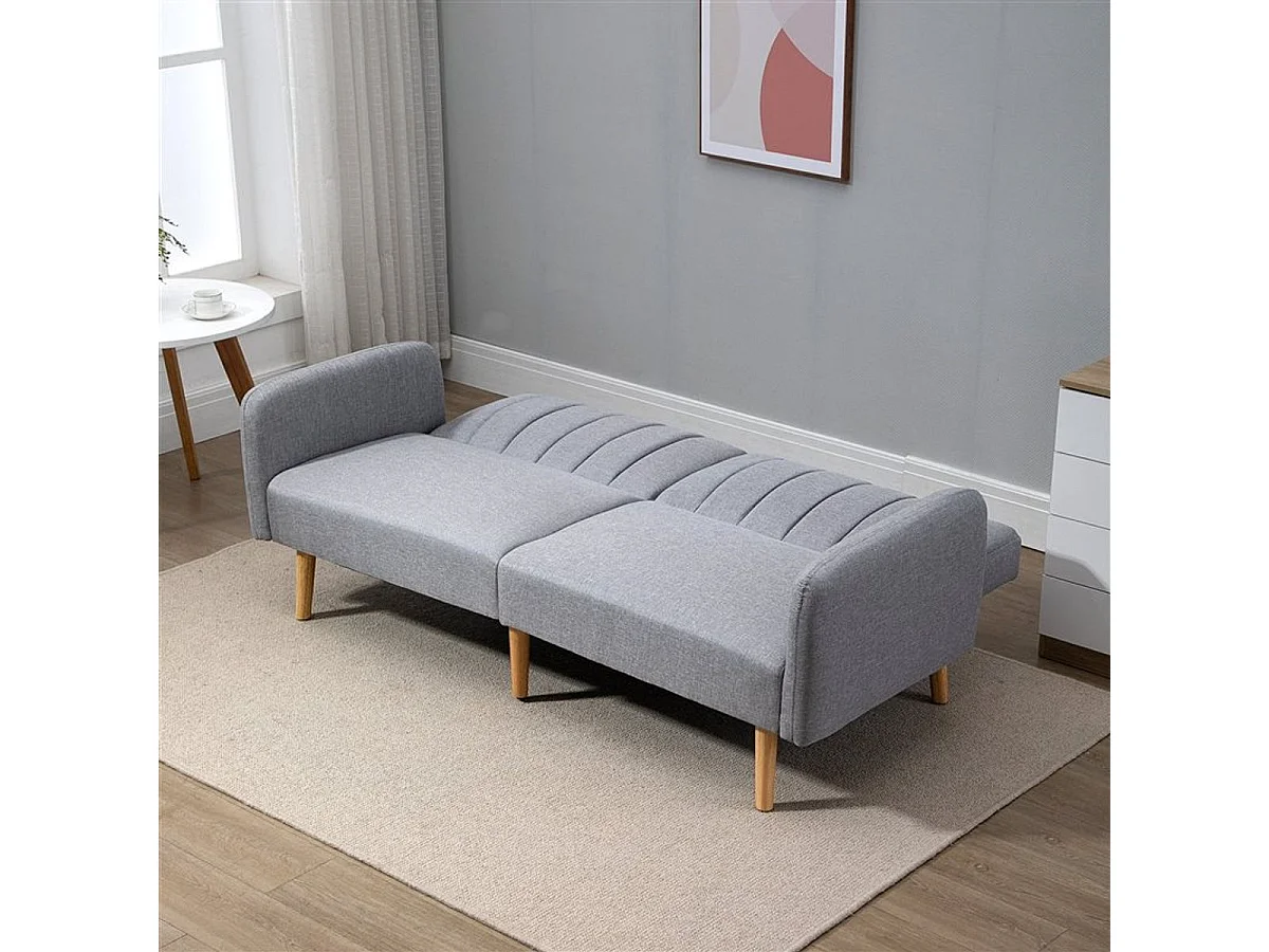 Sofá cama de 2 plazas gris 173x75x73 cm HOMCOM