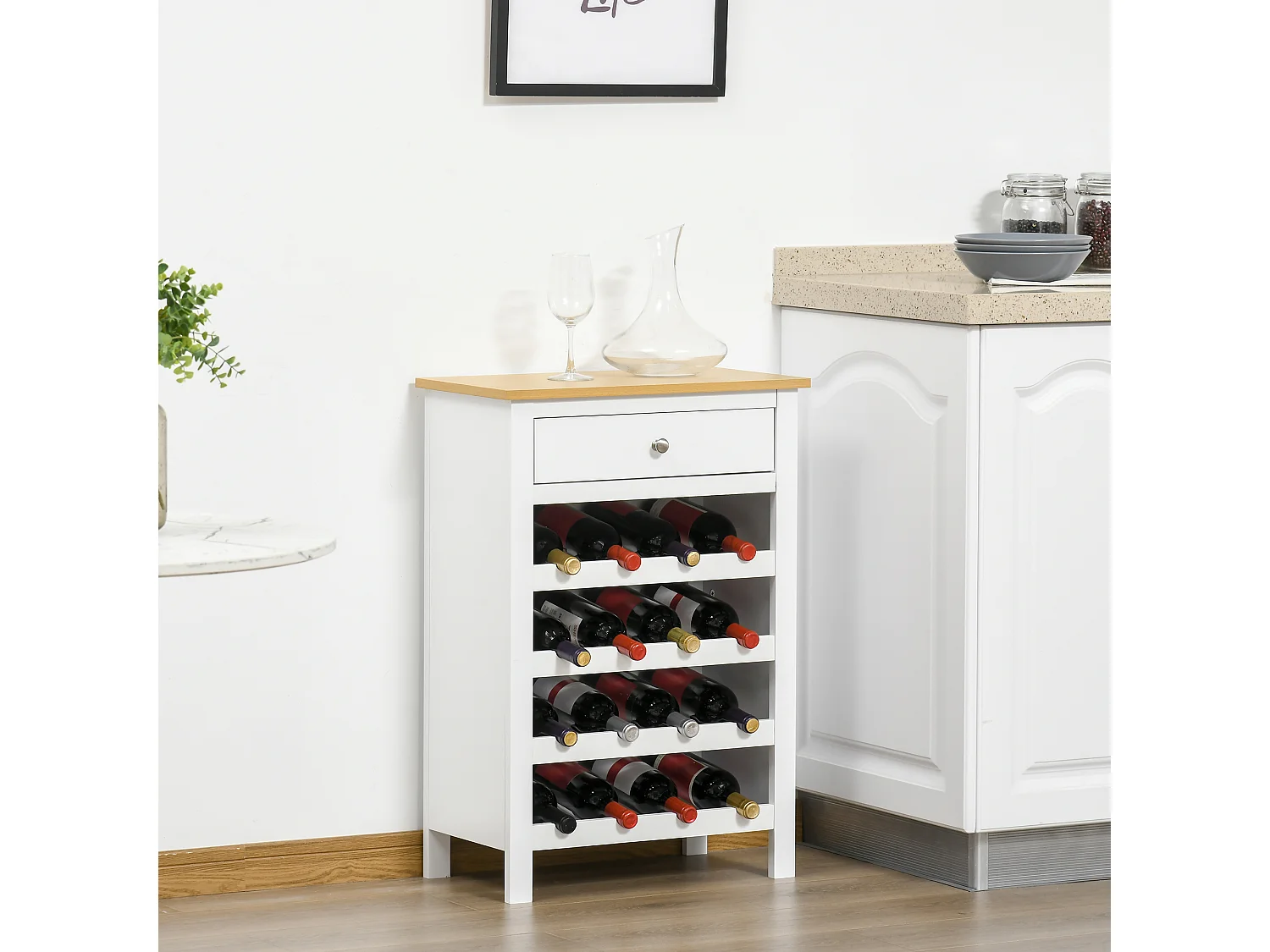 Botellero blanco 55x30x80 cm HOMCOM