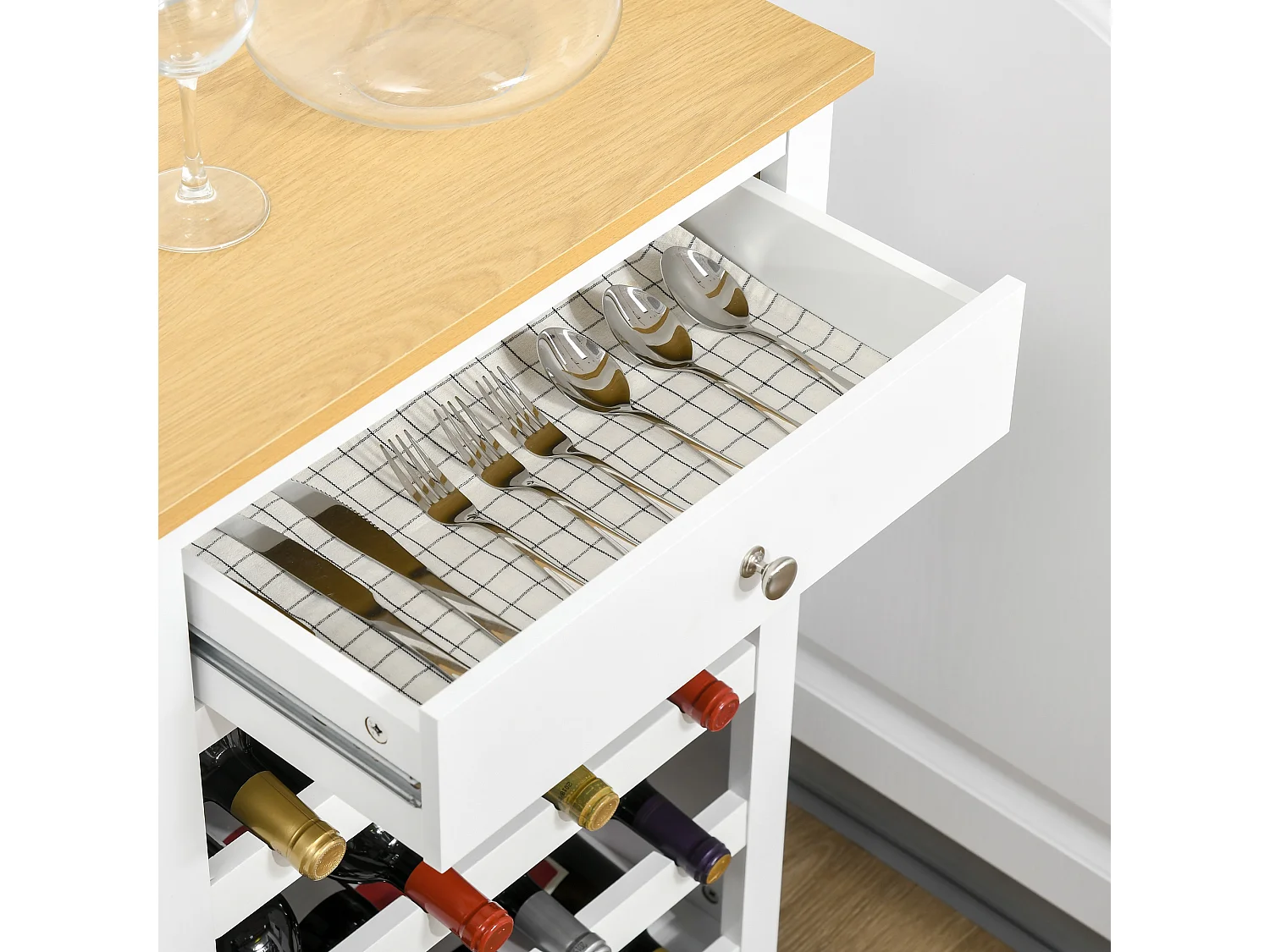 Botellero blanco 55x30x80 cm HOMCOM