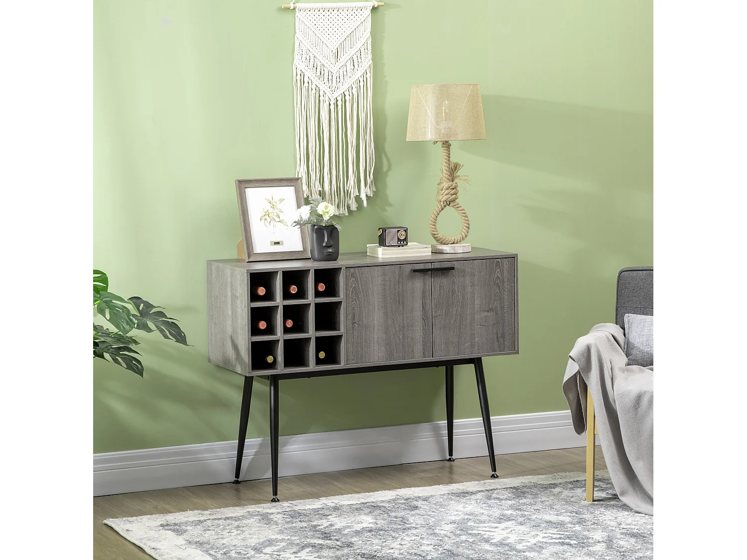 Aparador de cocina gris 106.6x40x82 cm HOMCOM